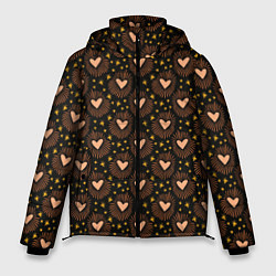 Куртка зимняя мужская Волшебные сердечки, цвет: 3D-светло-серый