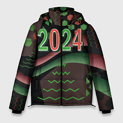 Куртка зимняя мужская 2024 абстрактный фон, цвет: 3D-черный
