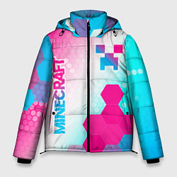 Куртка зимняя мужская Minecraft neon gradient style вертикально, цвет: 3D-черный