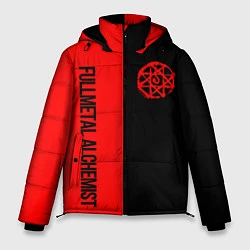 Куртка зимняя мужская Стальной алхимик - красная печать Альфонс, цвет: 3D-черный