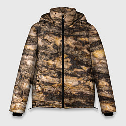 Куртка зимняя мужская Текстура коры сосны, цвет: 3D-светло-серый