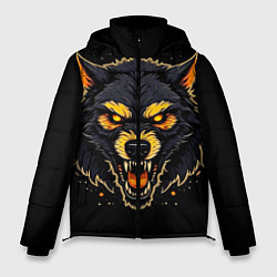 Мужская зимняя куртка Волк чёрный хищник