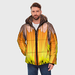 Куртка зимняя мужская Желтые наплывы, цвет: 3D-светло-серый — фото 2