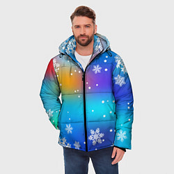 Куртка зимняя мужская Снегопад на Новый год, цвет: 3D-черный — фото 2