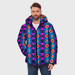 Куртка зимняя мужская Неоновый объёмный узор, цвет: 3D-светло-серый — фото 2