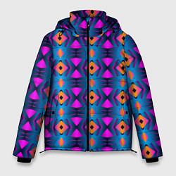 Куртка зимняя мужская Неоновый объёмный узор, цвет: 3D-красный