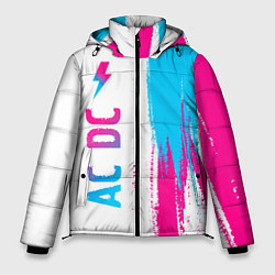 Куртка зимняя мужская AC DC neon gradient style по-вертикали, цвет: 3D-черный