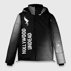 Куртка зимняя мужская Hollywood Undead glitch на темном фоне по-вертикал, цвет: 3D-черный