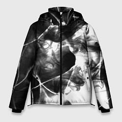 Куртка зимняя мужская Черный дым и паттерны, цвет: 3D-черный