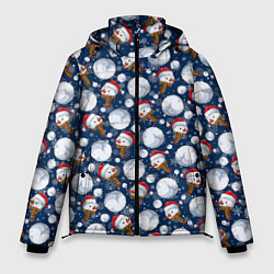 Мужская зимняя куртка Весёлые снеговики - паттерн