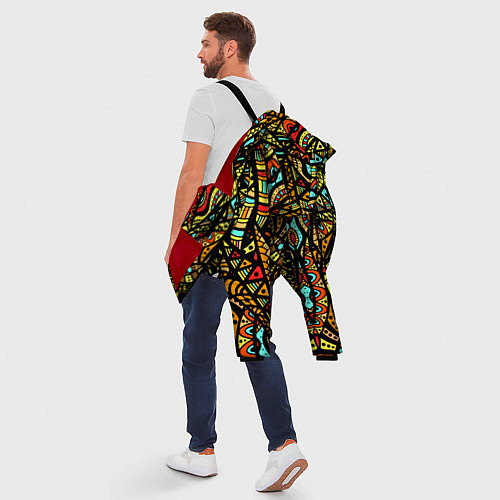 Мужская зимняя куртка Африканская живопись / 3D-Красный – фото 5