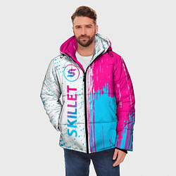 Куртка зимняя мужская Skillet neon gradient style по-вертикали, цвет: 3D-черный — фото 2
