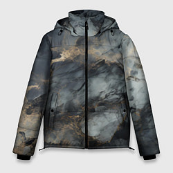 Куртка зимняя мужская Темно-серый мрамор, цвет: 3D-черный