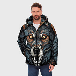 Куртка зимняя мужская Дикий волк с узорами, цвет: 3D-черный — фото 2