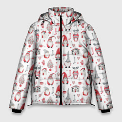 Куртка зимняя мужская Акварельные гномы, цвет: 3D-черный