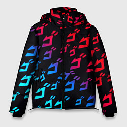 Куртка зимняя мужская JoJos Bizarre битво лого неон, цвет: 3D-красный