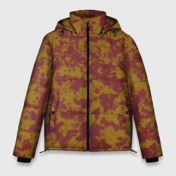 Куртка зимняя мужская Бордово-горчичные пятна, цвет: 3D-черный