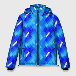 Куртка зимняя мужская Синее пиксельное полотно, цвет: 3D-красный