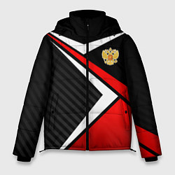 Куртка зимняя мужская Russia - black and red, цвет: 3D-красный