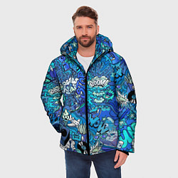 Куртка зимняя мужская Сапфировый граффити-хаос, цвет: 3D-светло-серый — фото 2