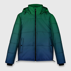 Куртка зимняя мужская Темно-зеленый и синий градиент, цвет: 3D-красный