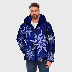 Куртка зимняя мужская Зима и снежинки, цвет: 3D-черный — фото 2