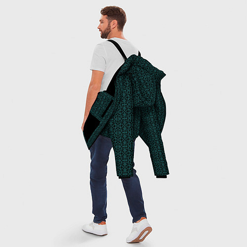 Мужская зимняя куртка Ажурный тёмно-зелёный / 3D-Черный – фото 5