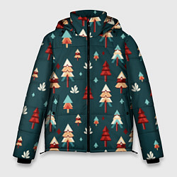 Куртка зимняя мужская Треугольные ёлки, цвет: 3D-светло-серый