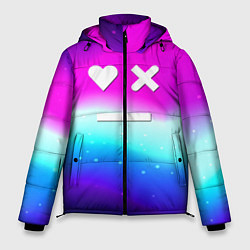 Куртка зимняя мужская Love death robots neon gradient serial, цвет: 3D-светло-серый