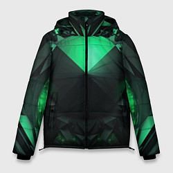 Куртка зимняя мужская Зеленая абстракция зеленая, цвет: 3D-красный