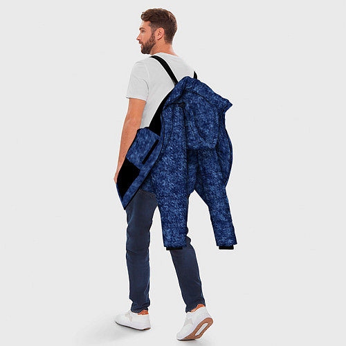 Мужская зимняя куртка Джинсовый цвет текстура / 3D-Черный – фото 5