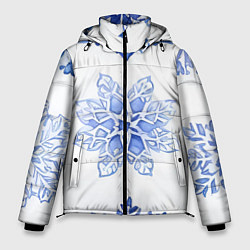 Куртка зимняя мужская Снежинки в ряд, цвет: 3D-черный