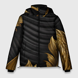 Куртка зимняя мужская Узоры золотые на черном фоне, цвет: 3D-черный