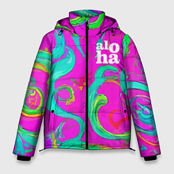 Куртка зимняя мужская Abstract floral pattern - aloha, цвет: 3D-красный