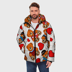 Куртка зимняя мужская Медведи - персонажи из Слово пацана, цвет: 3D-красный — фото 2