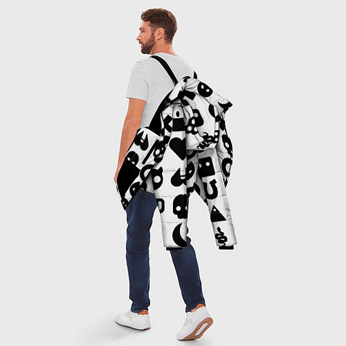 Мужская зимняя куртка Love death robots pattern white / 3D-Черный – фото 5