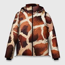 Куртка зимняя мужская Пятнистый мех жирафа, цвет: 3D-красный