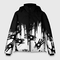 Куртка зимняя мужская Death Stranding отпечатки рук, цвет: 3D-светло-серый