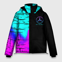 Куртка зимняя мужская Mercedes benz неон текстура, цвет: 3D-черный