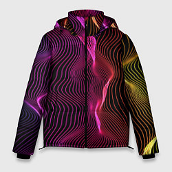 Куртка зимняя мужская Переплетающие цветные линии, цвет: 3D-светло-серый