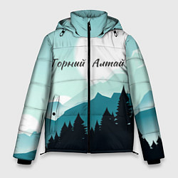 Куртка зимняя мужская Горный Алтай пейзаж, цвет: 3D-красный
