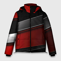 Куртка зимняя мужская Красный серый и черный, цвет: 3D-красный