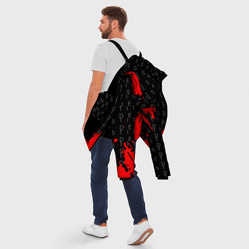 Мужская зимняя куртка Дестини паттерн шутер краски / 3D-Черный – фото 5