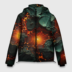 Куртка зимняя мужская Объемная текстура и лава, цвет: 3D-черный