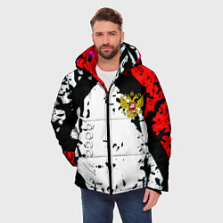 Куртка зимняя мужская Россия краски текстура, цвет: 3D-красный — фото 2