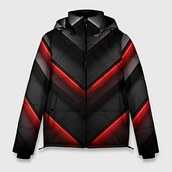 Куртка зимняя мужская Красное свечение на черном, цвет: 3D-черный