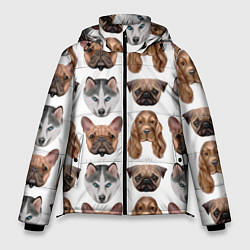Куртка зимняя мужская Текстура собак, цвет: 3D-светло-серый