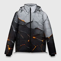 Куртка зимняя мужская Неоновые трещины, цвет: 3D-светло-серый