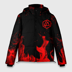 Куртка зимняя мужская Linkin Park красный огонь лого, цвет: 3D-черный