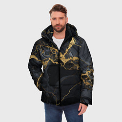 Куртка зимняя мужская Золотой путь на черном граните, цвет: 3D-светло-серый — фото 2